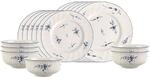 Geschirr-Set VILLEROY & BOCH "Geschirr-Set Vieux Luxembourg 18er Set wei&szlig;-blau",