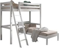 Vipack Hochbett "mit 2 Liegefl&auml;chen 90/200 Made in Europe, Kiefer massiv wei&szlig;