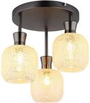 GLOBO LIGHTING Deckenleuchte "BROKANA", schwarz, chromfarben matt, 3, &Oslash; 33cm H: