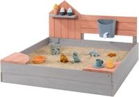 Sandkasten MUDDY BUDDY "Sandkasten Cozy House", warmgrau, puderrosa,...