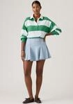 Midirock LEVI'S "GODET MINI SKIRT", Damen, Gr. 27, of course stone, Denim/Jeans,