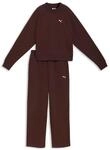 Trainingsanzug PUMA "LOUNGEWEAR STANDARD SWEAT SUITT FL CL", Damen, Gr. S, chocolate