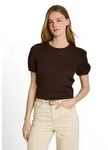 T-Shirt TOM TAILOR DENIM, Damen, Gr. XL, cool schwarz braun, Single Jersey,