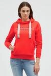Kapuzensweatshirt SOCCX, Damen, Gr. S, rot (rot neon), Sweatware, Material: 80%