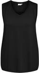 V-Shirt ONLY CARMAKOMA "CARCORAL S/L V-NECK TEE JRS", Damen, Gr. S, schwarz, Jersey,