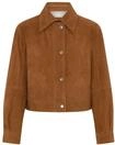 BOSS ORANGE Lederjacke "Salisa Premium Damenmode" Blouson aus Veloursleder