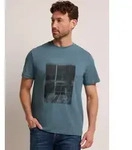 T-Shirt STREET ONE MEN, Jungen, Gr. 3XL, blau (lake blau), Web, 100% Baumwolle,
