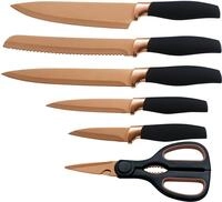 KING Messer-Set "TITANIUM ROS&Eacute;" 5 K&uuml;chenmesser, 1 Schere, beschichtete...