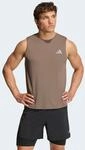 Lauftop ADIDAS PERFORMANCE "RUN ESS TANK M", Herren, Gr. L, braun (khaki six),