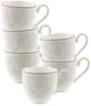 Villeroy & Boch Espressotasse "Espressotassen Gray Pearl 70 ml 6er Set wei&szlig;"