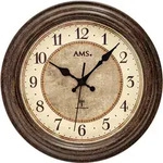 Funkwanduhr AMS "F5544", braun (dunkelbraun), Wanduhren, &Oslash; 28cm,