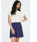 Kurzarmshirt ONLY "ONLMOLLY S/S O-NECK DOBBY TOP JRS", Damen, Gr. M, wei&szlig;...