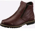Stiefelette HEINE, Damen, Gr. 36, bordeaux, Glattleder, Leder, Rindsleder, Schuhe