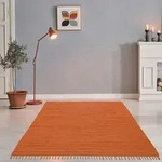 Teppich THEKO "Happy Cotton Fleckerl, handgewebt" Gr. 5, orange (terra), B:120cm