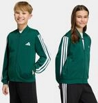 Outdoorjacke ADIDAS SPORTSWEAR "J 3S FZ TR TT", Jungen, Gr. 140, gr&uuml;n (collegiate
