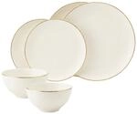 Seltmann Weiden Geschirr-Set "Basic-Set Savona Goldlinie 6er Set creme"