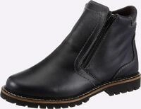 Stiefelette HEINE, Damen, Gr. 36, marine, Glattleder, Leder, Rindsleder, Schuhe