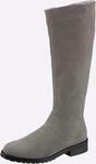 Stiefel HEINE, Damen, Gr. 36, grau, Leder, Rindsleder, Veloursleder, Schuhe...
