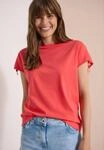 T-Shirt CECIL, Damen, Gr. L (42), coral, Web, 100% Baumwolle, unifarben, normal