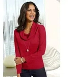 Wasserfallpullover "Pullover", Damen, Gr. 54, rot, 55% Baumwolle, 45% Viskose,