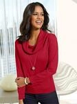 Wasserfallpullover "Pullover", Damen, Gr. 54, rot, 55% Baumwolle, 45% Viskose,