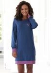 Nachthemd VIVANCE DREAMS, Damen, Gr. 48/50, N-Gr, blau (jeansblau, meliert),...