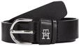 Tommy Hilfiger Lederg&uuml;rtel "ESSENTIAL EFFORTLESS 2.5 cm breit SILVER"