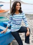 3/4-Arm-Shirt CASUAL LOOKS "Rundhals-Shirt", Damen, Gr. 36, mint, ecru,...