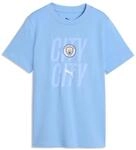 T-Shirt PUMA "Manchester City ftblCulture T-Shirt Jungen", Kinder, Gr. 176, team