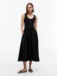 Tommy Hilfiger A-Linien-Kleid "5X2 RIB MIX MEDIA DRESS" Eingrifftaschen