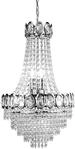 SEARCHLIGHT Kronleuchter "Kristall-Leuchte Louis Phillipe, 6-flammig", silber
