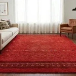 Wollteppich THEKO "Lori Star Gold" Gr. 6, rot, B:190cm H:12mm L:290cm, Wolle,