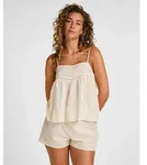 Pyjama HUNKEM&Ouml;LLER "Pyjama Short", Damen, Gr. S, wei&szlig;, 100% Baumwolle,