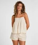 Pyjama HUNKEM&Ouml;LLER "Pyjama Short", Damen, Gr. S, wei&szlig;, 100% Baumwolle,