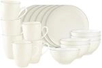 Seltmann Weiden Geschirr-Set "Fr&uuml;hst&uuml;cksservice Savona Grey Line 18er Set creme"