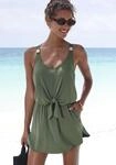 Badekleid LASCANA "Bertha", Damen, Gr. 40, Cup A/B, blau (olive), Obermaterial:...
