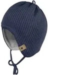 Strickm&uuml;tze MAXIMO, Jungen, Gr. 43, blau (navy), Strick, Baumwolle, unifarben,