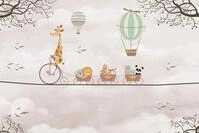 A.S. Cr&eacute;ation Vliestapete "Kindertapete Tiere auf Fahrrad Beige Bunt" matt...