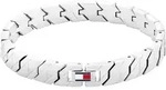 Armband TOMMY HILFIGER "LARS", wei&szlig; (edelstahlfarben, blau, rot, wei&szlig;),...