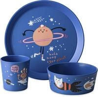 KOZIOL Kindergeschirr-Set "Kleiner Teller + Schale + Becher CONNECT SPACE" 100%