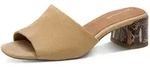 Pantolette TAMARIS, Damen, Gr. 36, braun, Ziegenveloursleder, unifarben, Schuhe