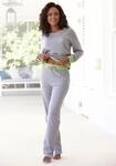 Vivance Dreams Pyjama Set, 2 tlg. mit dekorativen Flatlock-N&auml;hten in Neonfarben