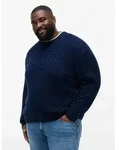Rundhalspullover "BT-MOCK CABLE CREW NECK", Herren, Gr. XXL, blau (carbon navy),