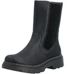 Chelseaboots RIEKER, Damen, Gr. 38, Textil, schwarz, Lederimitat, Schuhe
