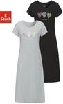Nachthemd VIVANCE DREAMS, Damen, Gr. 36/38, N-Gr, grau (grau, schwarz), Single