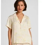 Pyjama HUNKEM&Ouml;LLER "Satinjacke", Damen, Gr. XS, wei&szlig;, 100% Viskose,...
