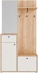 FORTE Kompaktgarderobe Metallgriffe Schwarz B/H/T 95,8/190,7/34,9cm Soft Close,