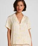 Pyjama HUNKEM&Ouml;LLER "Satinjacke", Damen, Gr. S, wei&szlig;, 100% Viskose,...