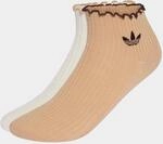 Sportsocken ADIDAS ORIGINALS "RUFFLE QUARTER", Damen, Gr. M, sanftes wei&szlig;,...