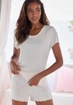 Shorty VIVANCE DREAMS, Damen, Gr. 44/46, beige (ecru), Rippware, Obermaterial:...